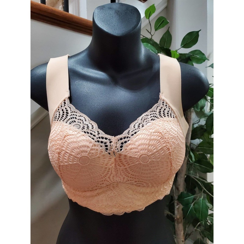 Mushiq GB18401-2010 Tan Padded Athletic Bra With Lace Wireless 38C